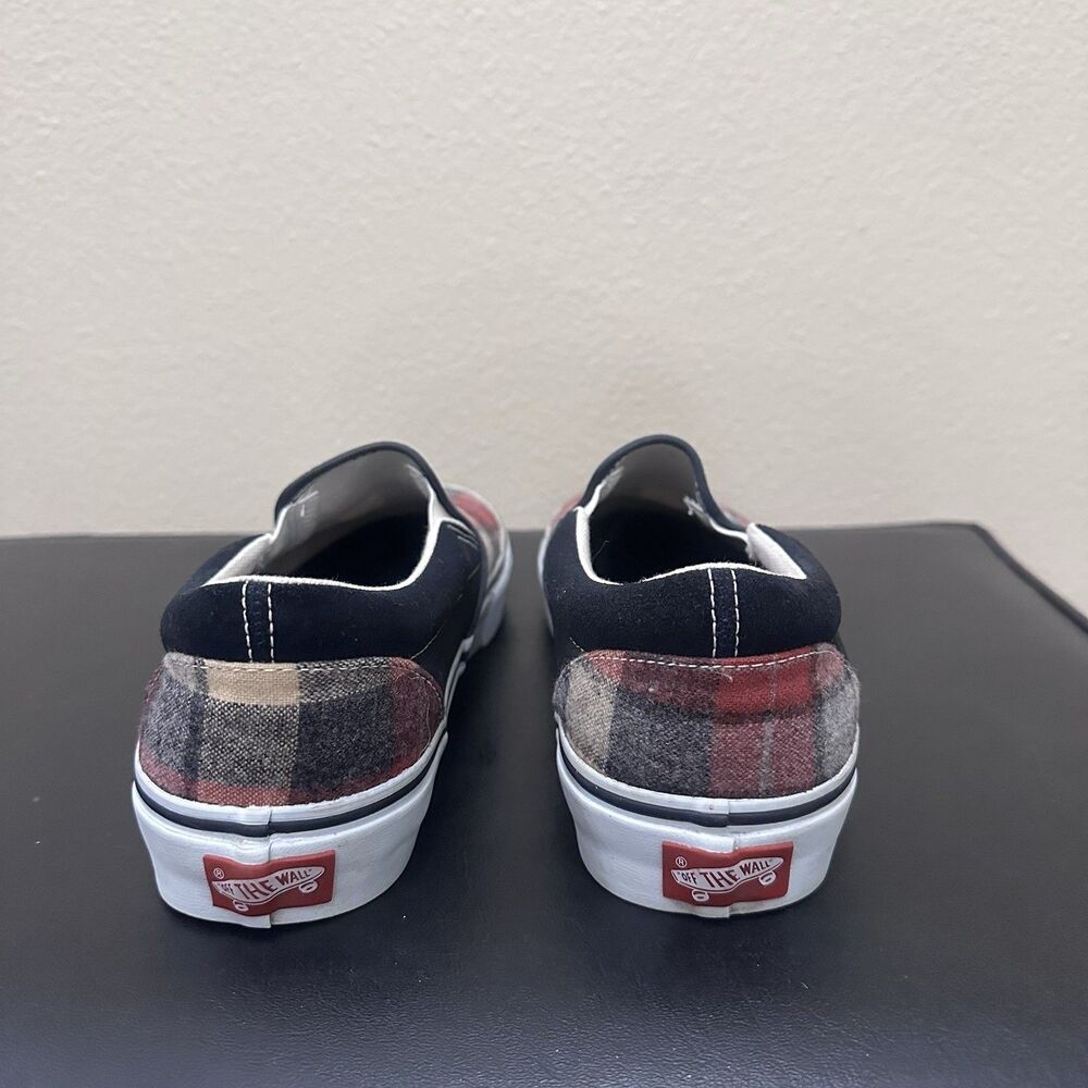 Vintage Pendleton Vans Wool Slip on Shoes Men’s 9.5 Baked Apple Navy Sneakers - Picture 7 of 16
